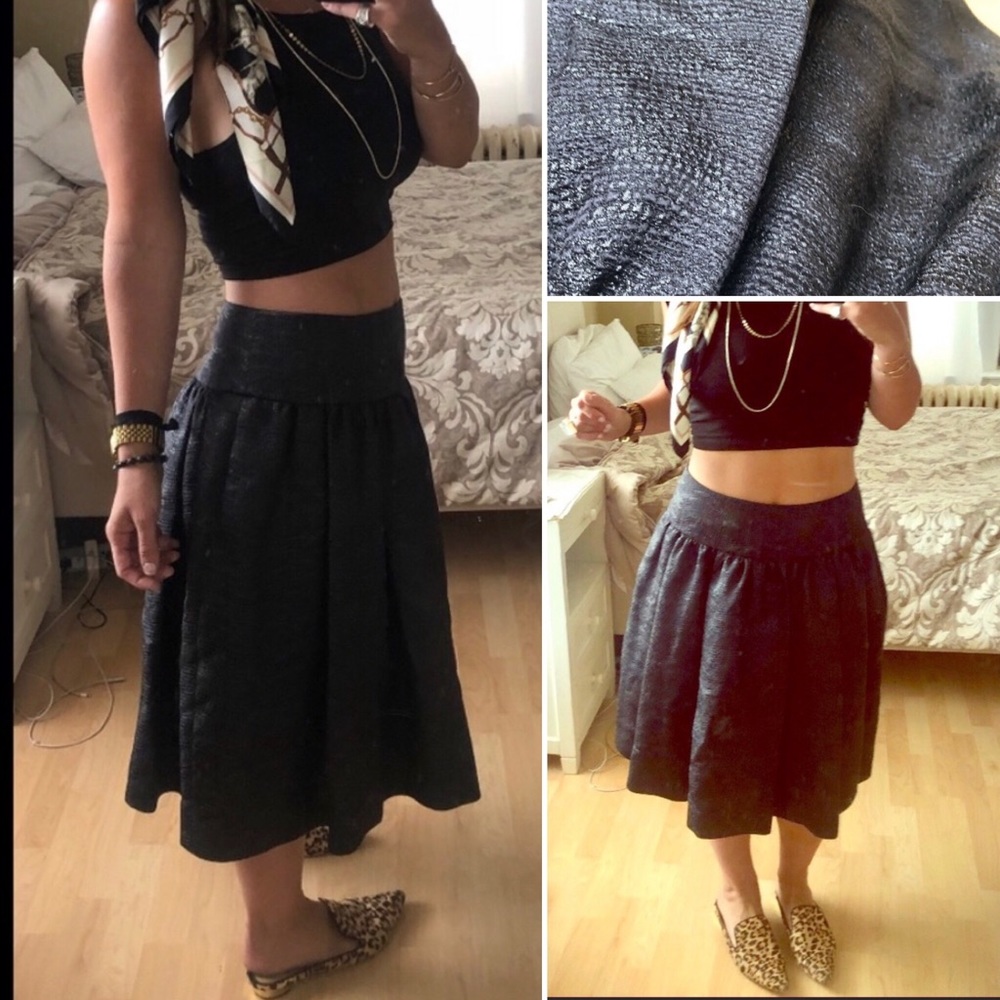 Midi Skirt Marlowe Italy Black Pleated skirt sz10